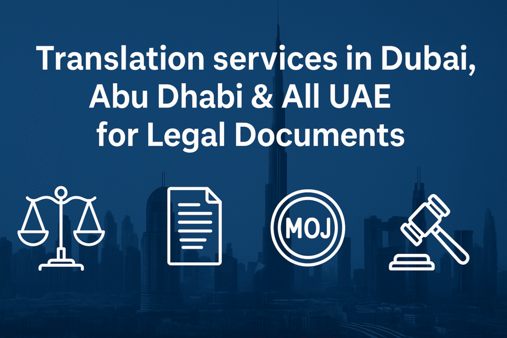 Translation services in Dubai, Abu Dhabi & All UAE for Legal Documents