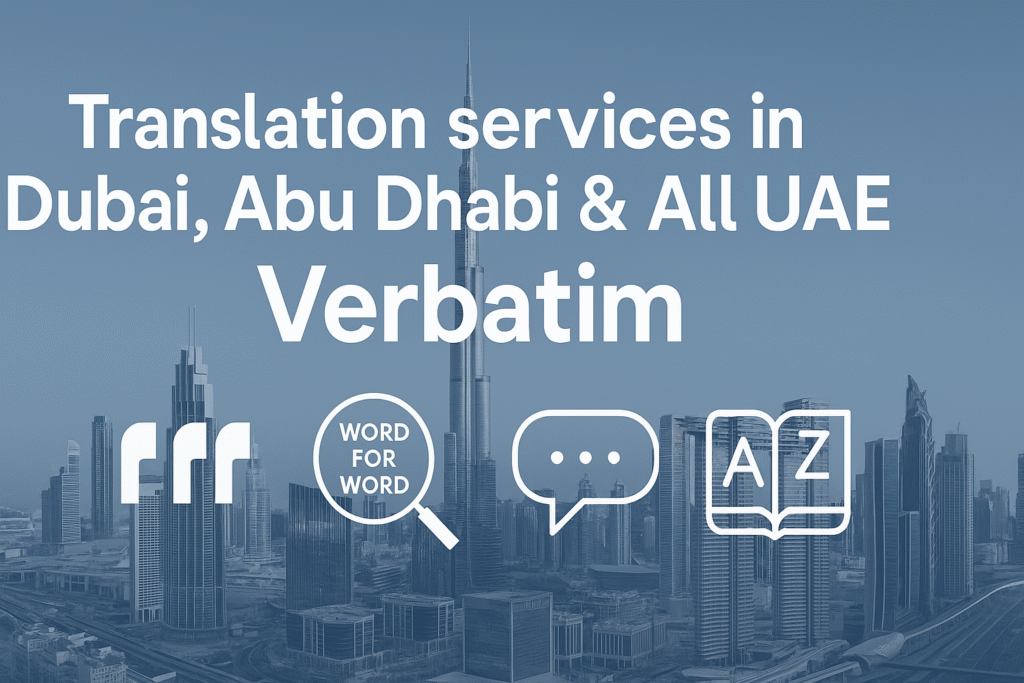 Translation services in Dubai, Abu Dhabi & All UAE Verbatim