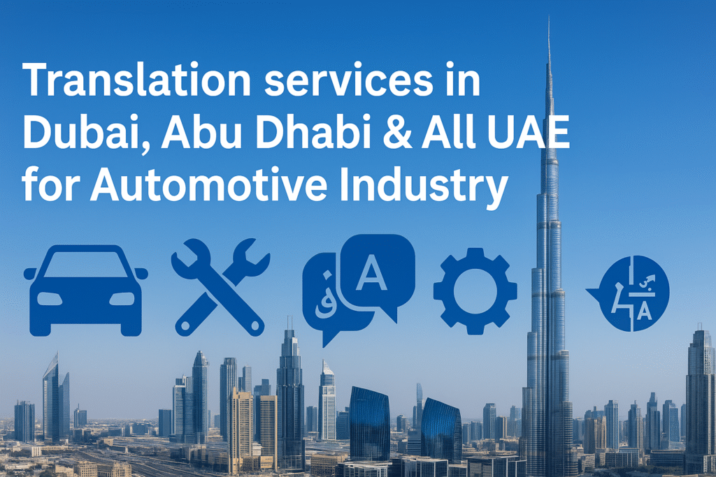 Translation services in Dubai, Abu Dhabi & All UAE for Automotive Industry