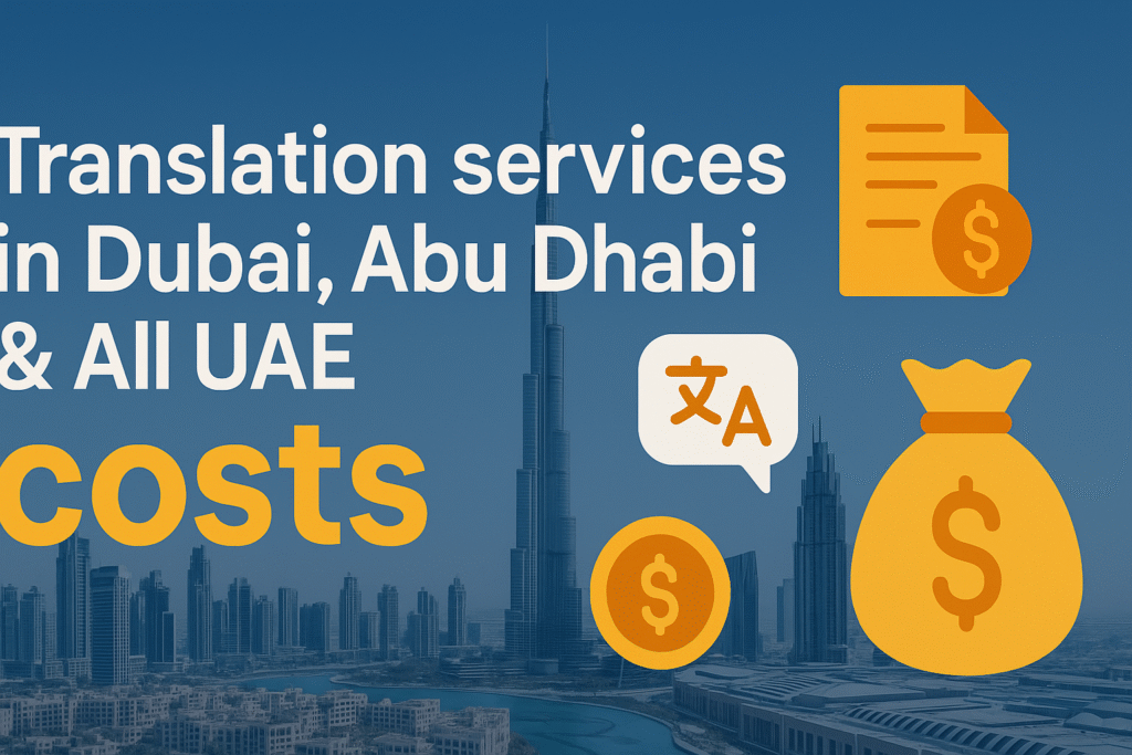 Translation services in Dubai, Abu Dhabi & All UAE costs